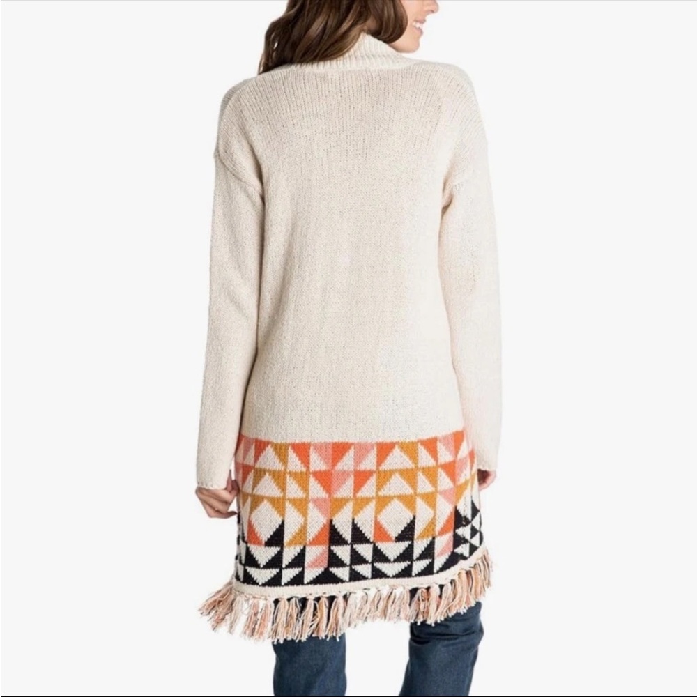 Roxy Boho Western Cream Geometric Pattern Fringe … - image 12